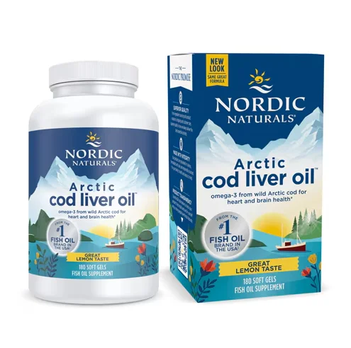 Nordic Naturals Arctic Cod Liver Oil Lemon 180 Softgels 北极鳕鱼肝油 柠檬味 180粒【保质期2028/07】